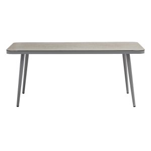 216 000010 5 Table Ecco pakoworld aluminum grey-glass beige 160x90x75cmSPRING OFFERS