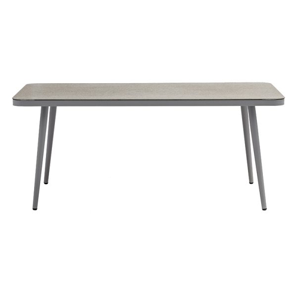 216 000010 5 Table Ecco pakoworld aluminum grey-glass beige 160x90x75cmSPRING OFFERS