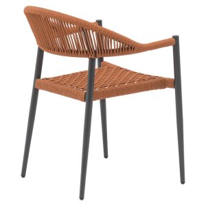 216 000013 2 3 Armchair Freiburg pakoworld aluminum black-rope natural-brick redSPRING OFFERS
