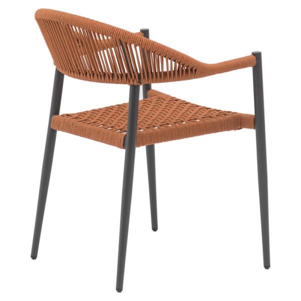 216 000013 2 3 Armchair Freiburg pakoworld aluminum black-rope natural-brick redSPRING OFFERS