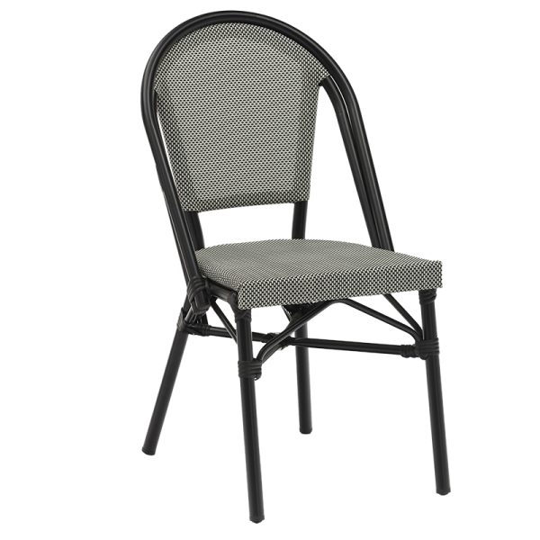 216 000015 5 Chair Paris pakoworld aluminum black-textilene black and whiteHOT DEALS
