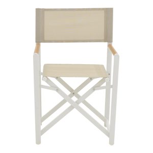 218 000009 3 4 Director's chair Mabu pakoworld white aluminum 56x48x86cmEASTER OFFERS