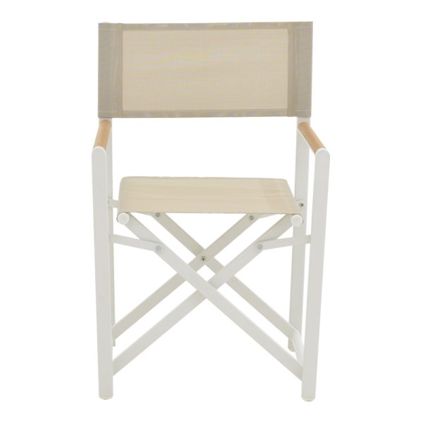 218 000009 3 4 Director's chair Mabu pakoworld white aluminum 56x48x86cmEASTER OFFERS