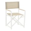 218 000009 7 Chaise longue Franclow pakoworld acacia wood natural-cloth pvc whiteOutdoor furniture > Sunbeds