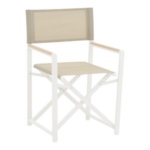 218 000009 7 Director's chair Mabu pakoworld white aluminum 56x48x86cmEASTER OFFERS