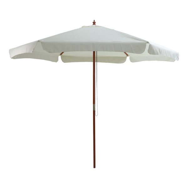 218 000012 10 Umbrella professional Trigo pakoworld wood off-white fabric Φ3mBOHO CHIC > Outdoor/Beach items