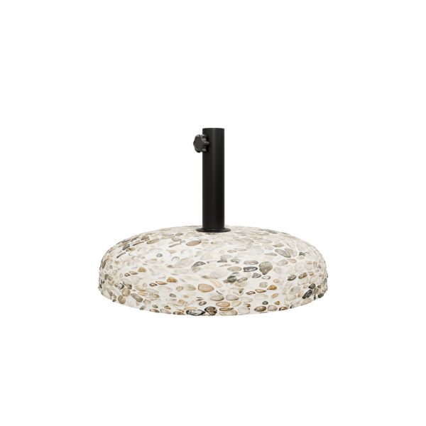 218 000020 7 Cement umbrella base with cobble stone pakoworld 15kg D35cmOutdoor furniture > Umbrellas bases