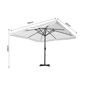 218 000023 3 3 Professional umbrella Shoreline pakoworld one-piece mesh aluminum-beige fabric 4x4x2.9mOutdoor furniture > Garden umbrellas