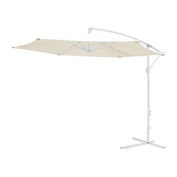 218 000024 5 Umbrella Jiopel pakoworld one-piece fabric white aluminum-beige fabric Φ3mOutdoor furniture > Garden umbrellas