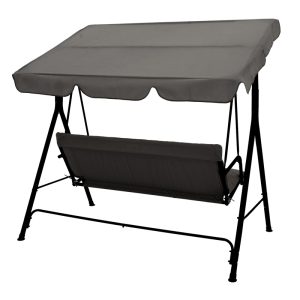 219 000010 2 10 Globo pakoworld garden swing metal black-fabric grey 170x110x153cmOutdoor furniture > Gardens swings