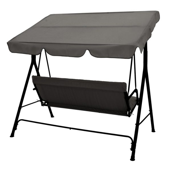 219 000010 2 10 Globo pakoworld garden swing metal black-fabric grey 170x110x153cmOutdoor furniture > Gardens swings
