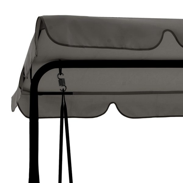 219 000010 3 10 Globo pakoworld garden swing metal black-fabric grey 170x110x153cmOutdoor furniture > Gardens swings