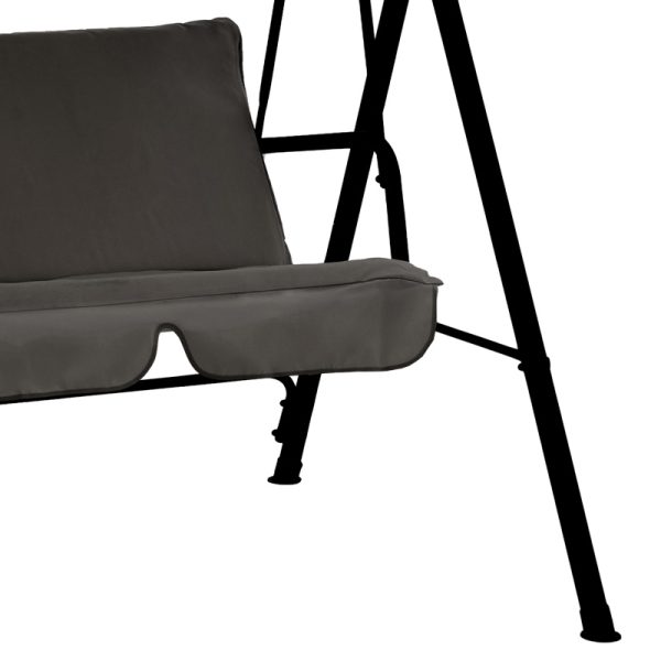 219 000010 4 10 Globo pakoworld garden swing metal black-fabric grey 170x110x153cmOutdoor furniture > Gardens swings