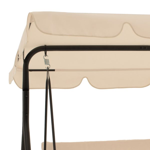 219 000011 3 4 Globo pakoworld garden swing metal black-fabric beige 170x110x153cmOutdoor furniture > Gardens swings