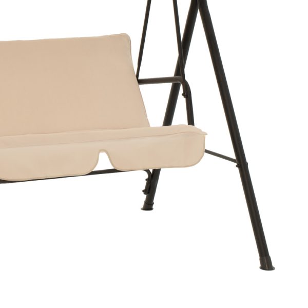 219 000011 4 4 Globo pakoworld garden swing metal black-fabric beige 170x110x153cmOutdoor furniture > Gardens swings