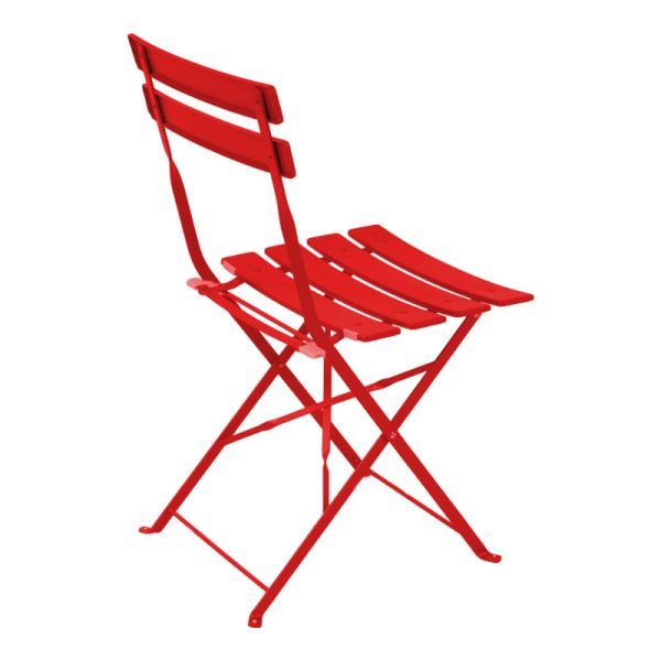 219 000012 3 6 Bistro pakoworld 3 pcs metal folding dining table in red shade D60x71cmOutdoor furniture > Garden food table