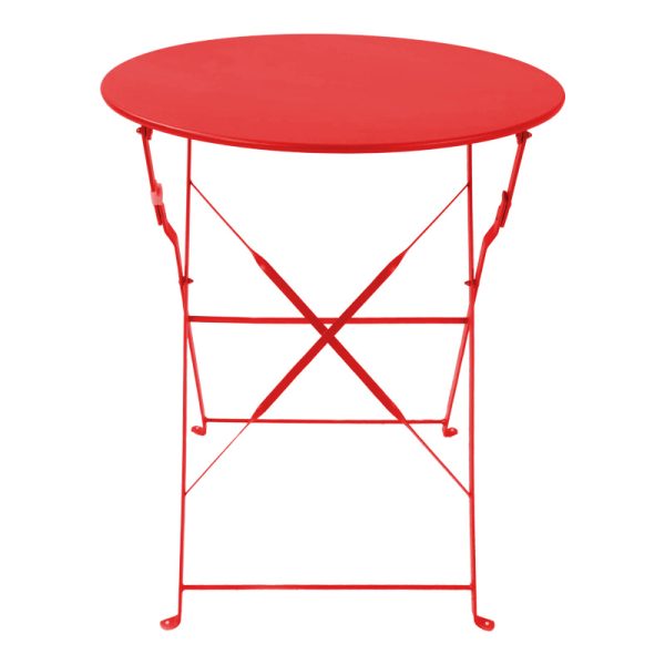 219 000012 4 6 Bistro pakoworld 3 pcs metal folding dining table in red shade D60x71cmOutdoor furniture > Garden food table