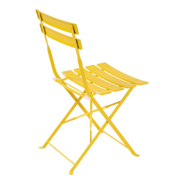 219 000013 3 7 Bistro pakoworld 3 pcs metal folding dining table in yellow shade D60x71cmOutdoor furniture > Garden food table