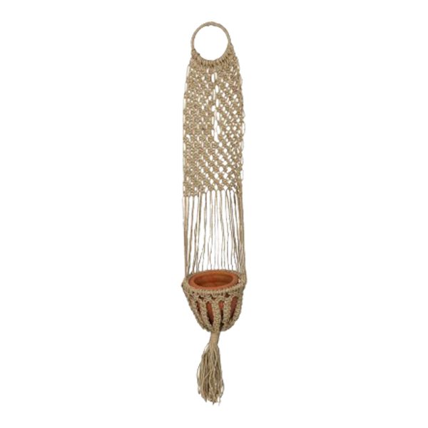 220 000016 4 Hanging flower pot Anerial pakoworld natural jute D23x135cmSPRING OFFERS