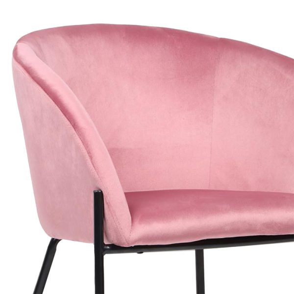 222 000018 4 2 Armchair Julia pakoworld velvet pink 61x57x74cmSPRING OFFERS