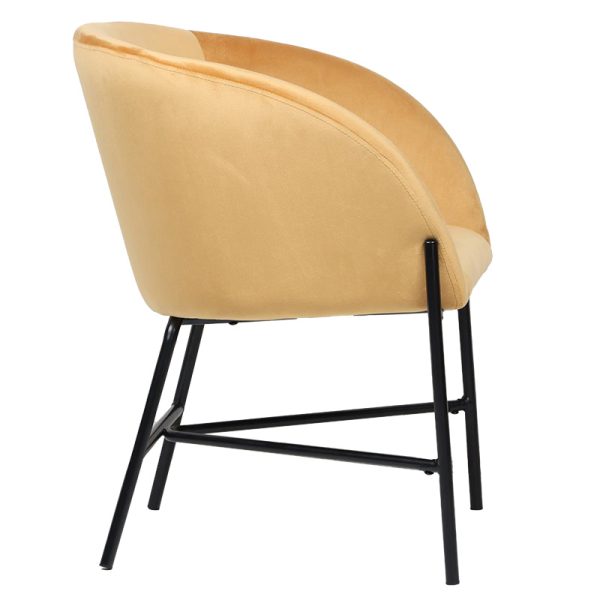 222 000019 2 2 Armchair Julia pakoworld velvet yellow 61x57x74cmIndoor furniture > Armchairs