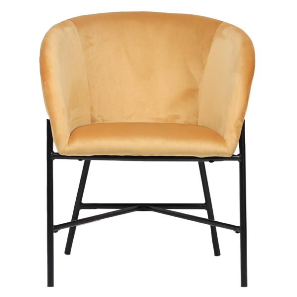 222 000019 3 2 Armchair Julia pakoworld velvet yellow 61x57x74cmIndoor furniture > Armchairs
