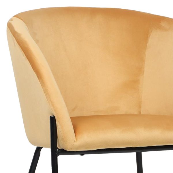 222 000019 4 2 Armchair Julia pakoworld velvet yellow 61x57x74cmIndoor furniture > Armchairs