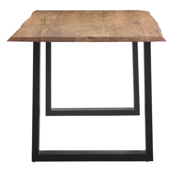 223 000018 2 5 Slim pakoworld table solid acacia wood in walnut shade and black metal leg 175x90x75.6cmBOHO CHIC > Dining Tables
