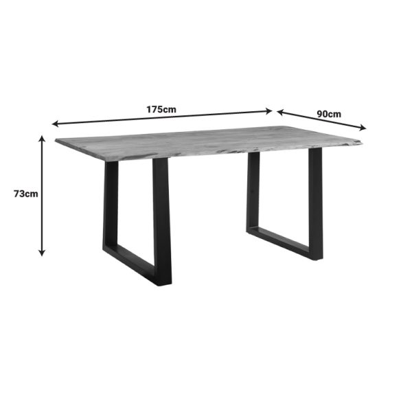 223 000018 4 3 Slim pakoworld table solid acacia wood in walnut shade and black metal leg 175x90x75.6cmBOHO CHIC > Dining Tables