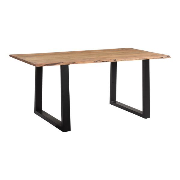 223 000018 7 Slim pakoworld table solid acacia wood in walnut shade and black metal leg 175x90x75.6cmBOHO CHIC > Dining Tables
