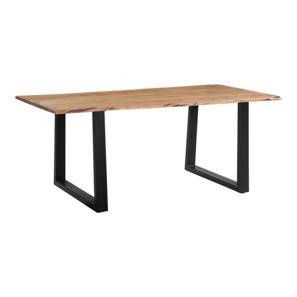 223 000019 5 Slim pakoworld table solid acacia wood walnut-leg black 200x100x75.6cmBOHO CHIC > Dining Tables
