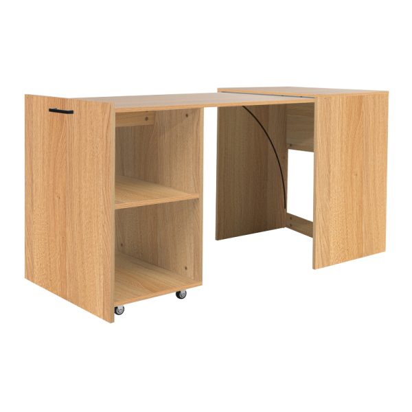 225 000050 8 Tivouzal pakoworld polymorphic cabinet-work desk folding sonoma melamine 140x60x72cmSPRING OFFERS