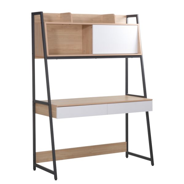 225 000052 8 Jersey pakoworld melamine work desk in natural-white shade and anthracite metal 124x54x171cmOffice furniture > Working desk
