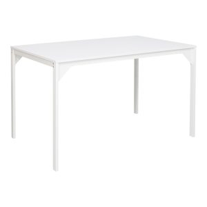 225 000055 9 Chan pakoworld melamine table in white shade and white metal leg 120x75x75cmIndoor furniture > Dining Tables