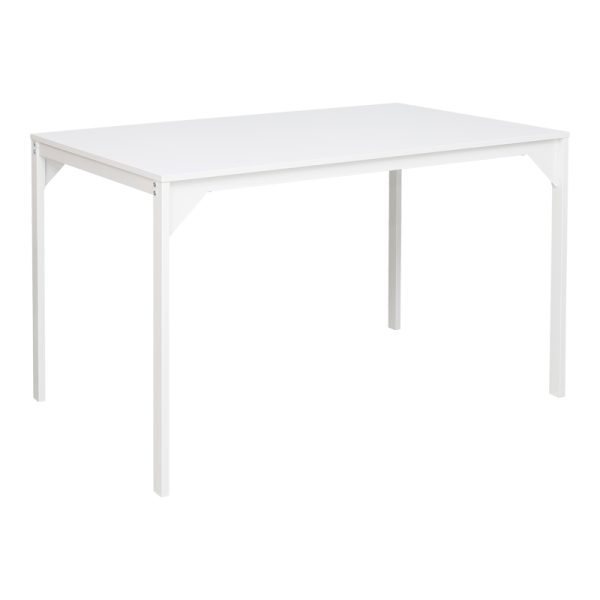 225 000055 9 Chan pakoworld melamine table in white shade and white metal leg 120x75x75cmIndoor furniture > Dining Tables