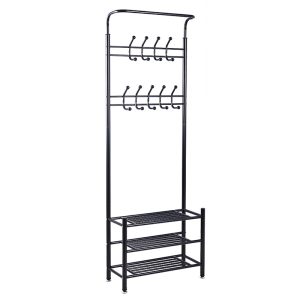 226 000006 11 Entrance unit Federica pakoworld metal black 65x28x187cmIndoor furniture > Entrance furniture