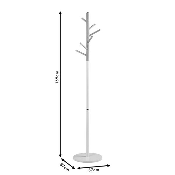 226 000022 3 6 Coat Stand Marianna pakoworld metal black-natural D37x169cmIndoor furniture > Hoods - Hangers