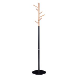 226 000022 8 Coat Stand Marianna pakoworld metal black-natural D37x169cmIndoor furniture > Hoods - Hangers