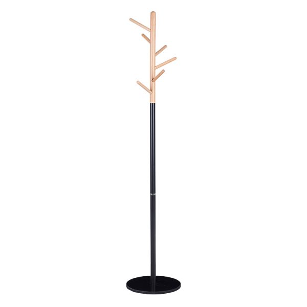 226 000022 8 Coat Stand Marianna pakoworld metal black-natural D37x169cmIndoor furniture > Hoods - Hangers