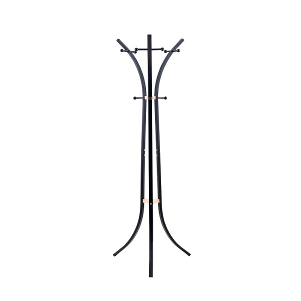 226 000028 7 Bamile pakoworld clothes rack black metal and natural rubberwood 51x63x175cmIndoor furniture > Hoods - Hangers
