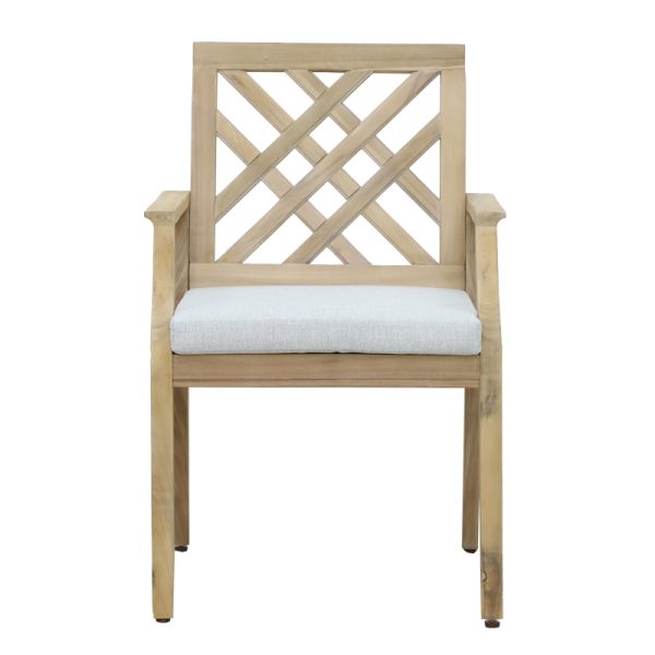 228 000039 3 3 Bolen pakoworld armchair solid acacia wood-beige fabric 59x63.2x89.9cmBOHO CHIC > Chairs and Armchairs
