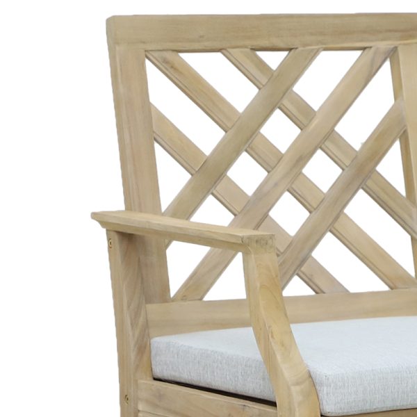 228 000039 4 3 Bolen pakoworld armchair solid acacia wood-beige fabric 59x63.2x89.9cmBOHO CHIC > Chairs and Armchairs