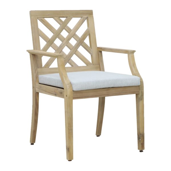 228 000039 6 Bolen pakoworld armchair solid acacia wood-beige fabric 59x63.2x89.9cmBOHO CHIC > Chairs and Armchairs