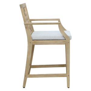 228 000040 2 2 Amalfi bar stool pakoworld solid acacia wood-beige fabric 59x63.5x104.9cmBOHO CHIC > Stools