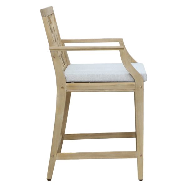 228 000040 2 2 Amalfi bar stool pakoworld solid acacia wood-beige fabric 59x63.5x104.9cmBOHO CHIC > Stools