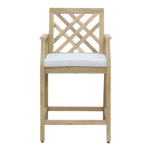 228 000040 3 2 Amalfi bar stool pakoworld solid acacia wood-beige fabric 59x63.5x104.9cmBOHO CHIC > Stools