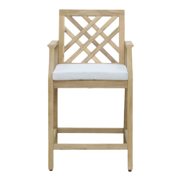 228 000040 3 2 Amalfi bar stool pakoworld solid acacia wood-beige fabric 59x63.5x104.9cmBOHO CHIC > Stools