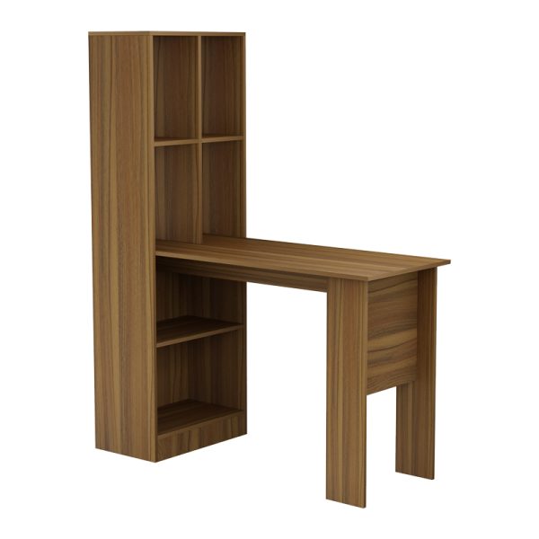 230 000026 10 Office bookcase-desk Acumen pakoworld melamine walnut 120x50x150cmSPRING OFFERS