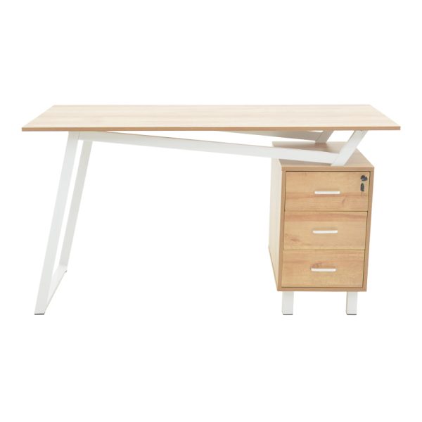 230 000030 2 2 Office desk with drawers Prosper pakoworld melamine natural-white140x60x76cmOffice furniture > Working desk