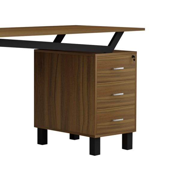 230 000031 4 6 Office desk with drawers Prosper pakoworld melamine walnut-black 140x60x76cmOffice furniture > Working desk